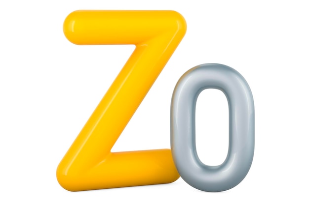 Kids ABC Letter Z with zero 3D rendering