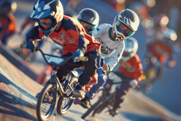 Photo kids at a bmx track