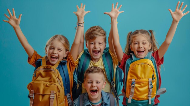 Photo a kids celebrateing back to school