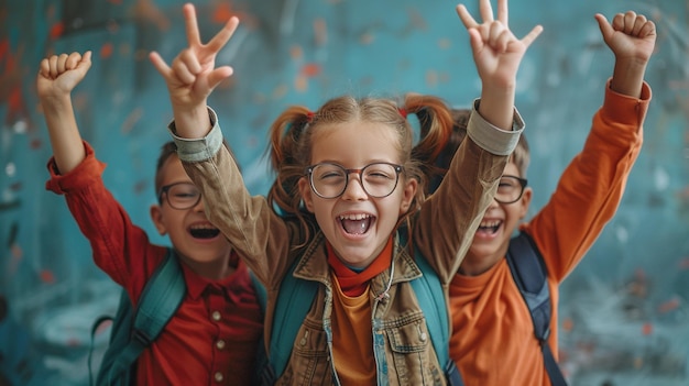 Photo a kids celebrateing back to school