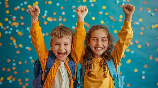 Photo a kids celebrateing back to school