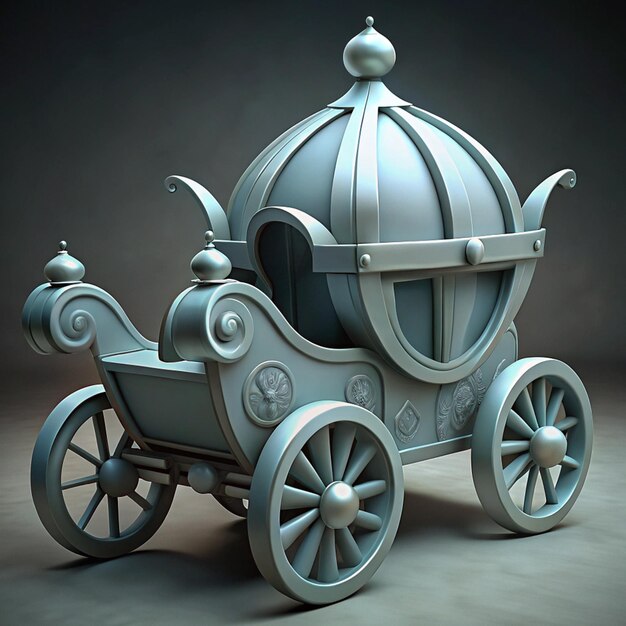 Kids Chuckle Chariot Baby Toy with Vintage Fairytale Carriage Illustration in Retro Colors