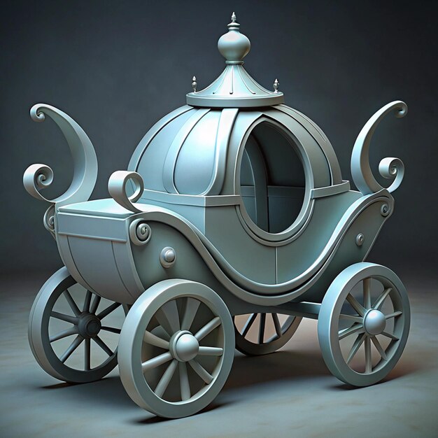 Kids Chuckle Chariot Baby Toy with Vintage Fairytale Carriage Illustration in Retro Colors