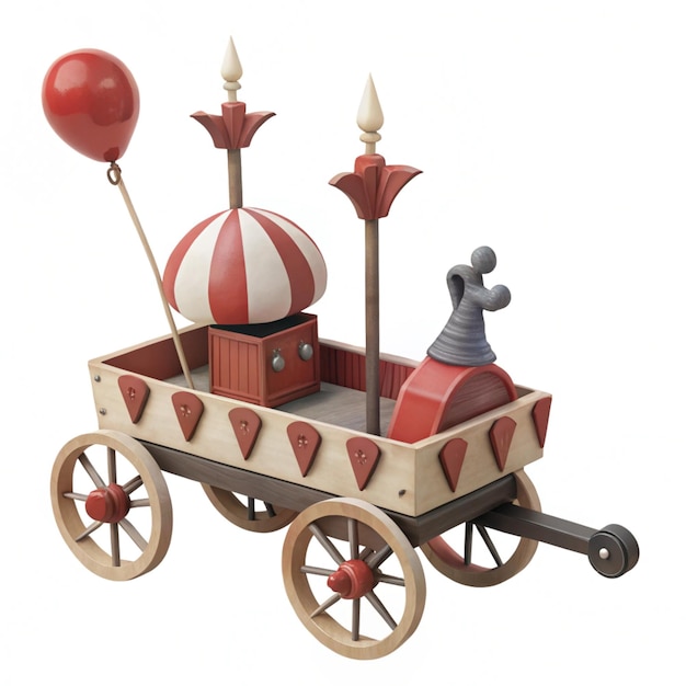 Kids Chuckle Chariot Baby Toy with Vintage Fairytale Carriage Illustration in Retro Colors