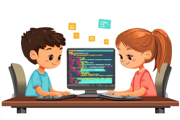 Kids Learning to Code Together