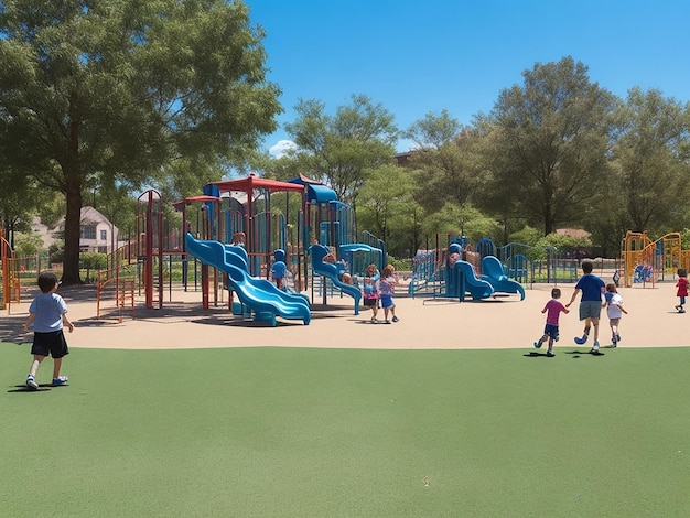 Kids at the playground ai image