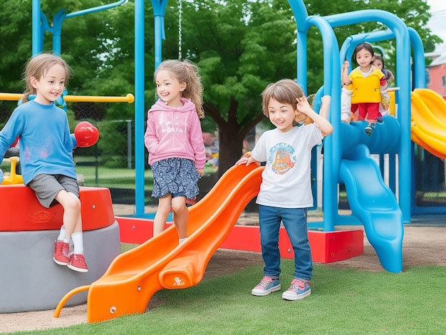 Kids at the playground ai image