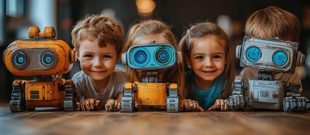 Photo kids and robots