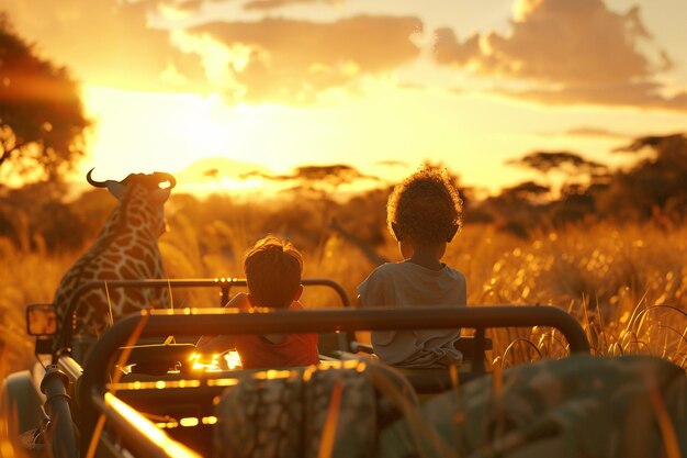 Photo kids on a safari