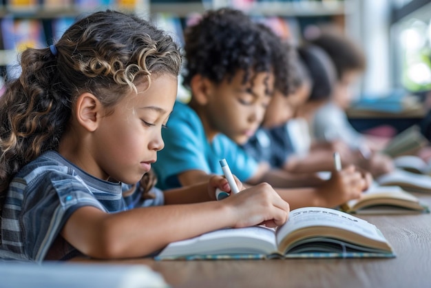 kids in school reading