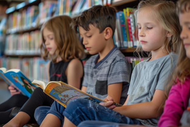 kids in school reading