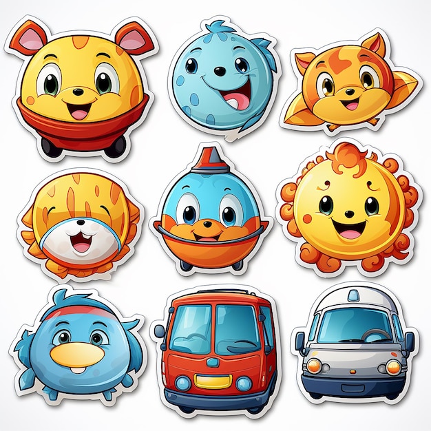 Kids vehicle sticker card