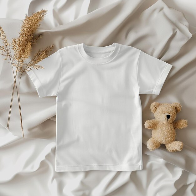 kids white t shirt mockup