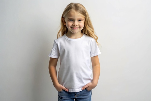 Photo kids white tshirt mockup