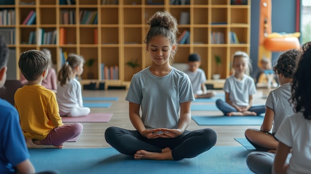 Photo kids yoga class