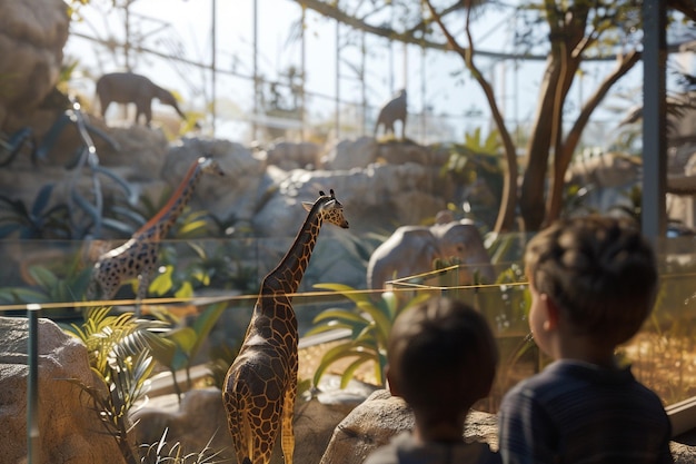 Photo kids at a zoo