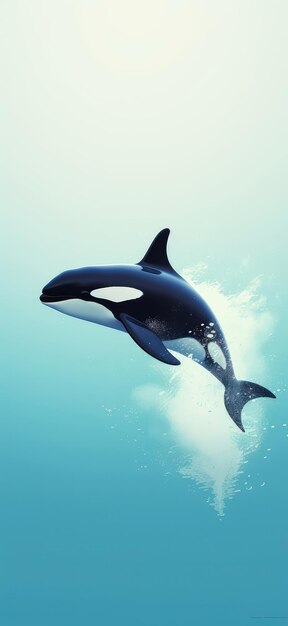 Killer Whale Thrillingly Leaping Out Of The Water