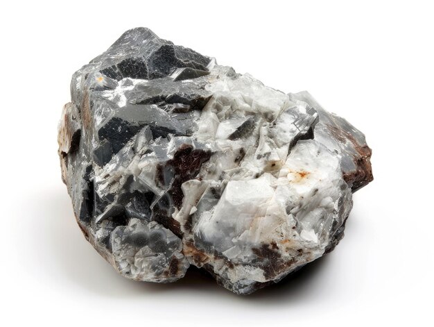 Kimberlite Mineral Peeking Through Isolated White Background Stone Rock Ore Natural Beauty in