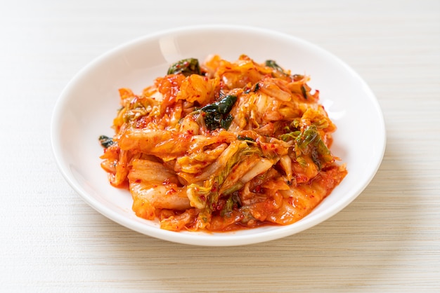 Kimchi cabbage on plate