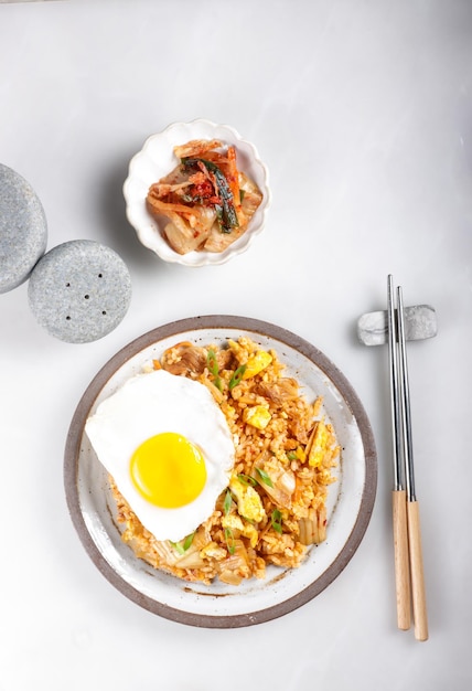 Kimchi Fried Rice or Kimchi Bokkeumbap is South Korea traditional fried rice .