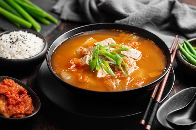 Kimchi soup with tofu