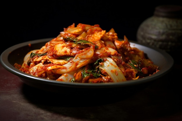 Kimchi a vibrant and flavorful Korean fermented dish Generative Ai