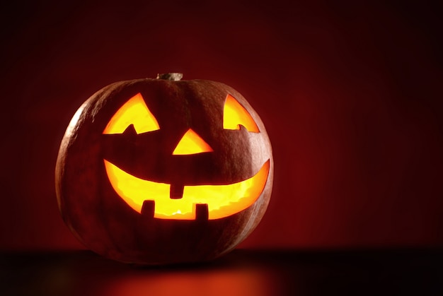 Kind Halloween Pumpkin On A Black Background