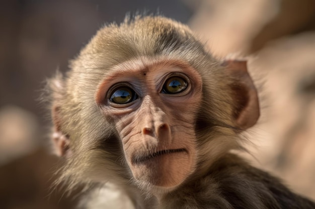 A kind of monkey in Saudi Arabia39s mountains Generative AI