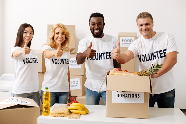 Kind people working for food donation campaigns