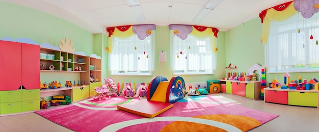 Kindergarten modern interior of the room