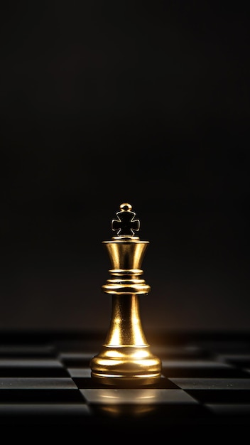 King chess pieces on black background