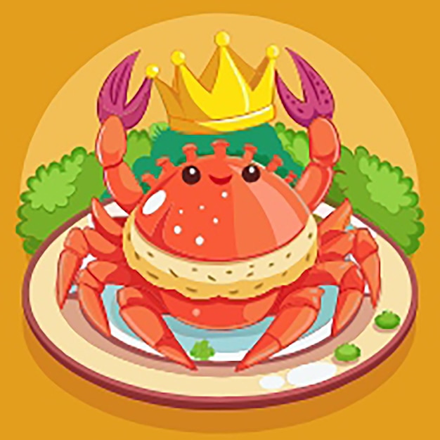 Photo king crab food vector illustration