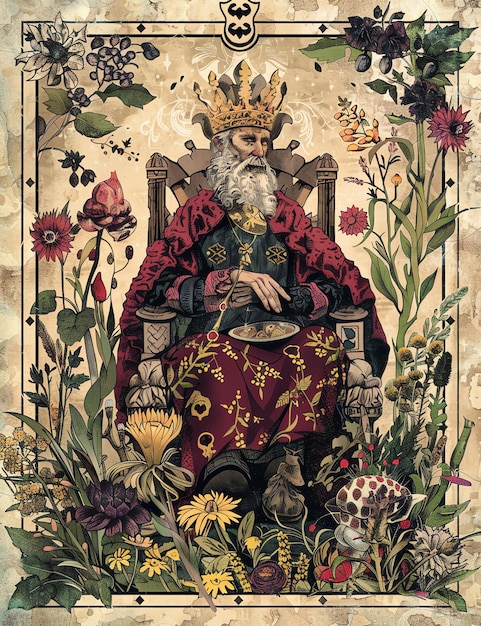 king in his throne medival page Junk Journal