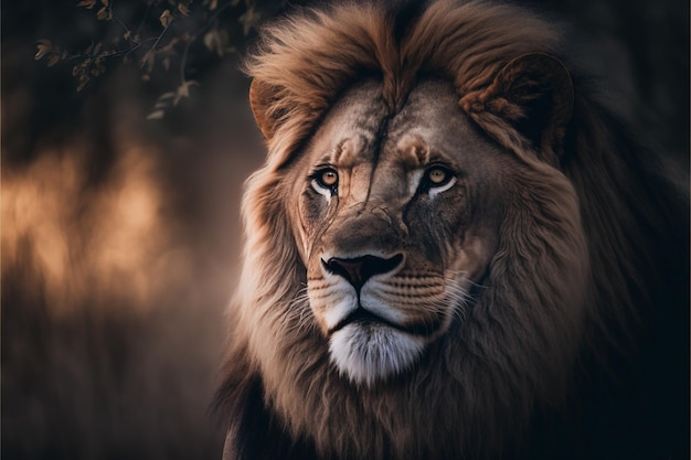 The King of the Jungle - A Close-up Portrait of a Lion