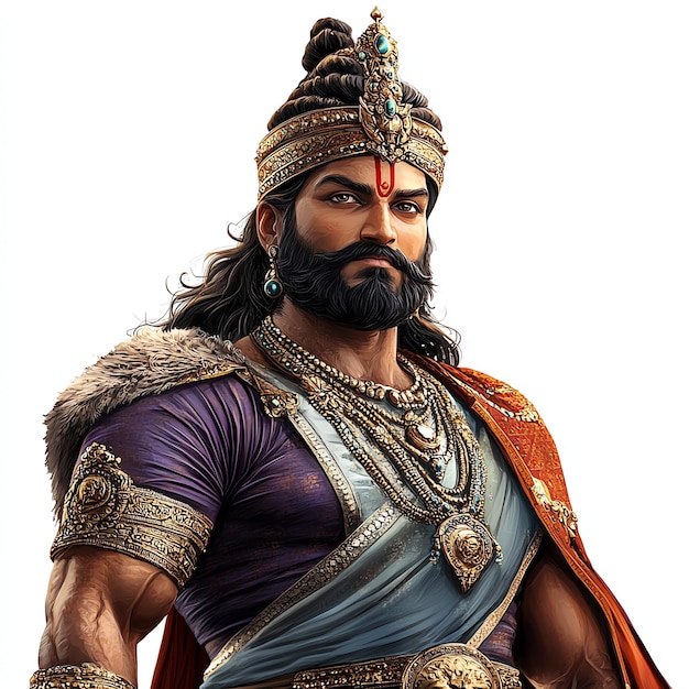 Photo king mahabali character set indian illustration realistic