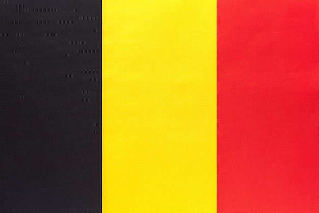 Kingdom Belgium national fabric flag, textile background