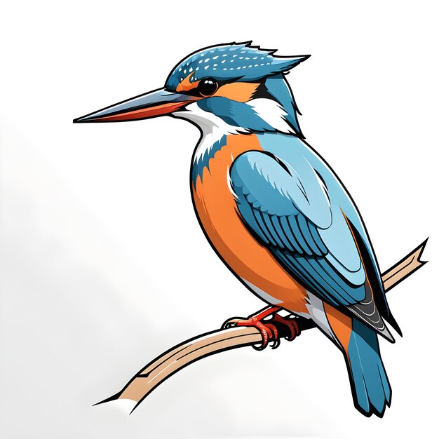 Photo kingfisher on a branch vector illustration of a bird