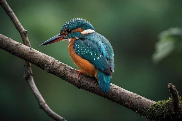 Kingfisher perching on a tree branch