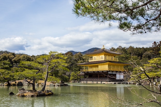 Kinkaku-ji Temple, the Golden Pavilion, a Zen Buddhist temple in Kyoto, Japan