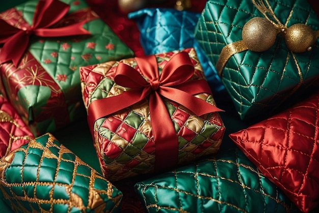 Photo kino xl christmas gifts wrapped in quilted fabric pa