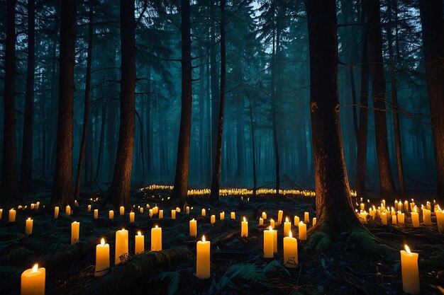 Kino XL Eerie Forest Clearing with Floating Candles