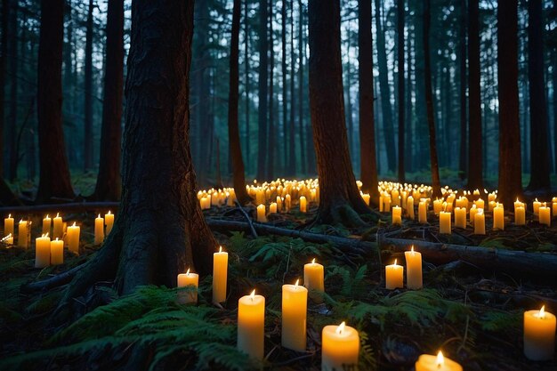 Kino XL Eerie Forest Clearing with Floating Candles