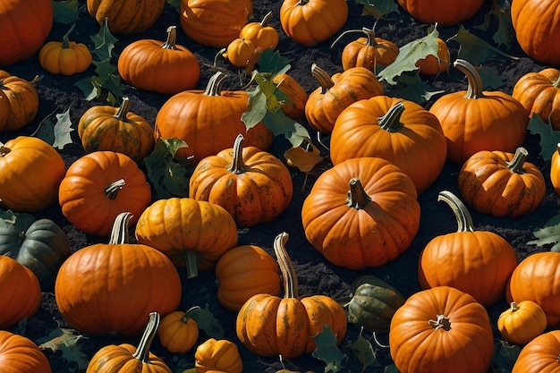 Photo kino xl halloween pumpkin patch with falling leaves