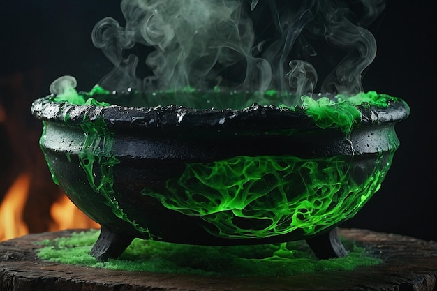 Kino XL Witchs cauldron bubbling with green smoke