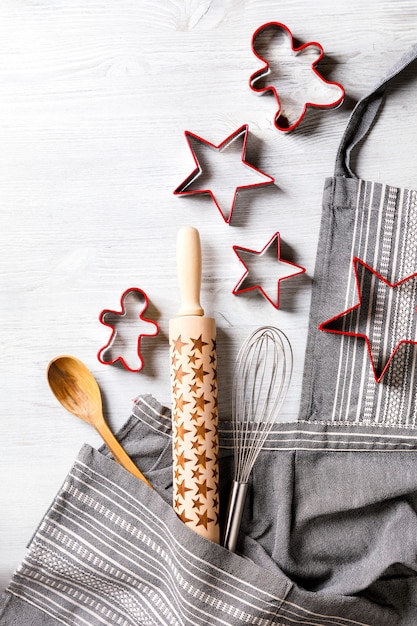 Kitchen apron on Holiday Background