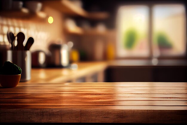 A kitchen counter with a bottle of wine on it.