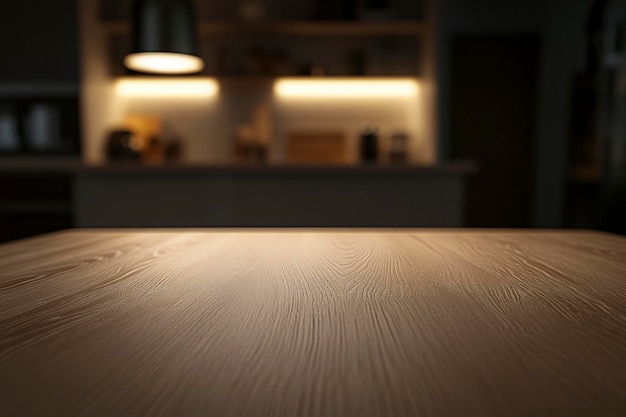 a kitchen counter with a light on it and a light on the top