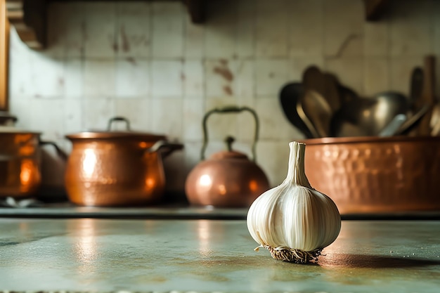 a kitchen counter with a pot and a pot on it