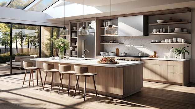 the kitchen is designed to be a home for the family.