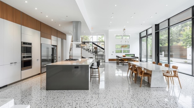 The kitchen at luxury rewritten showcases the versatility of terrazzo flooring in modern design the